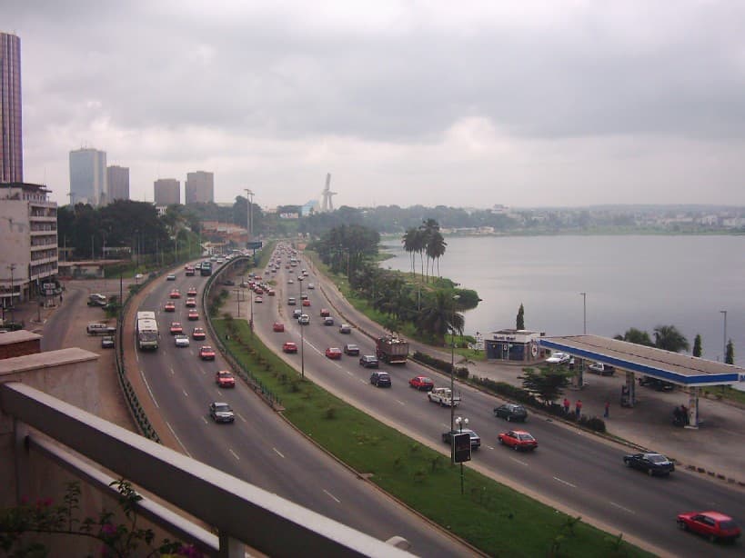 Illustrative: the Plateau district of Abidjan, Côte d'Ivoire, home to Djamo's headquarters and much of the country's formal banking sector.