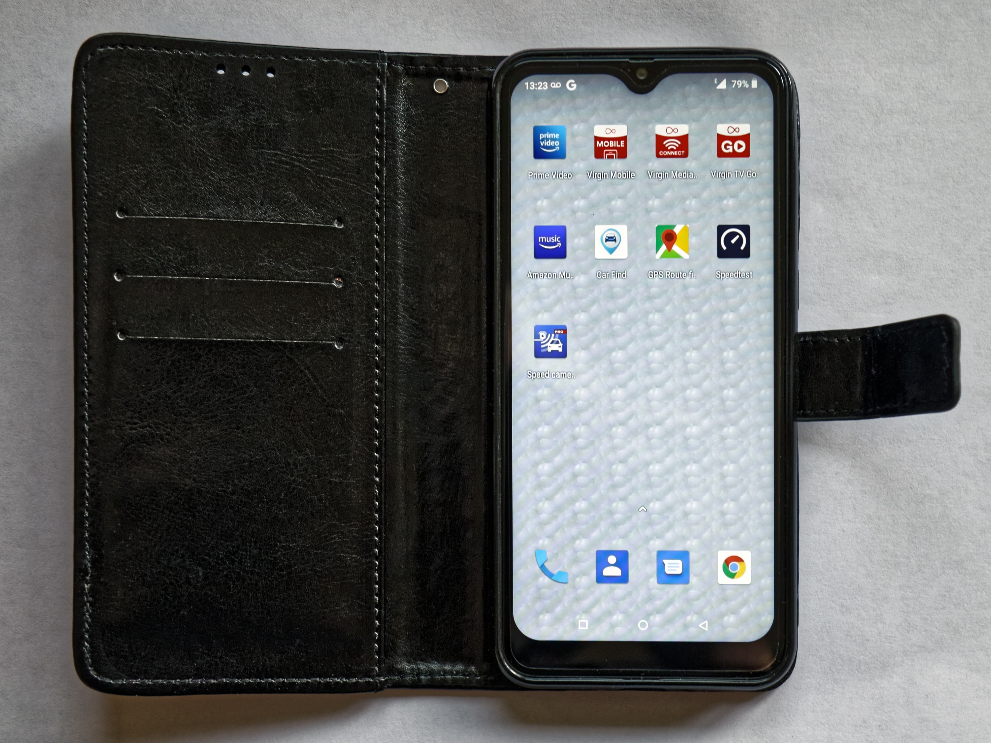 Illustrative: a budget Android smartphone, the device class that dominates Africa's market at roughly 84% share - far higher than the EU's Android penetration.