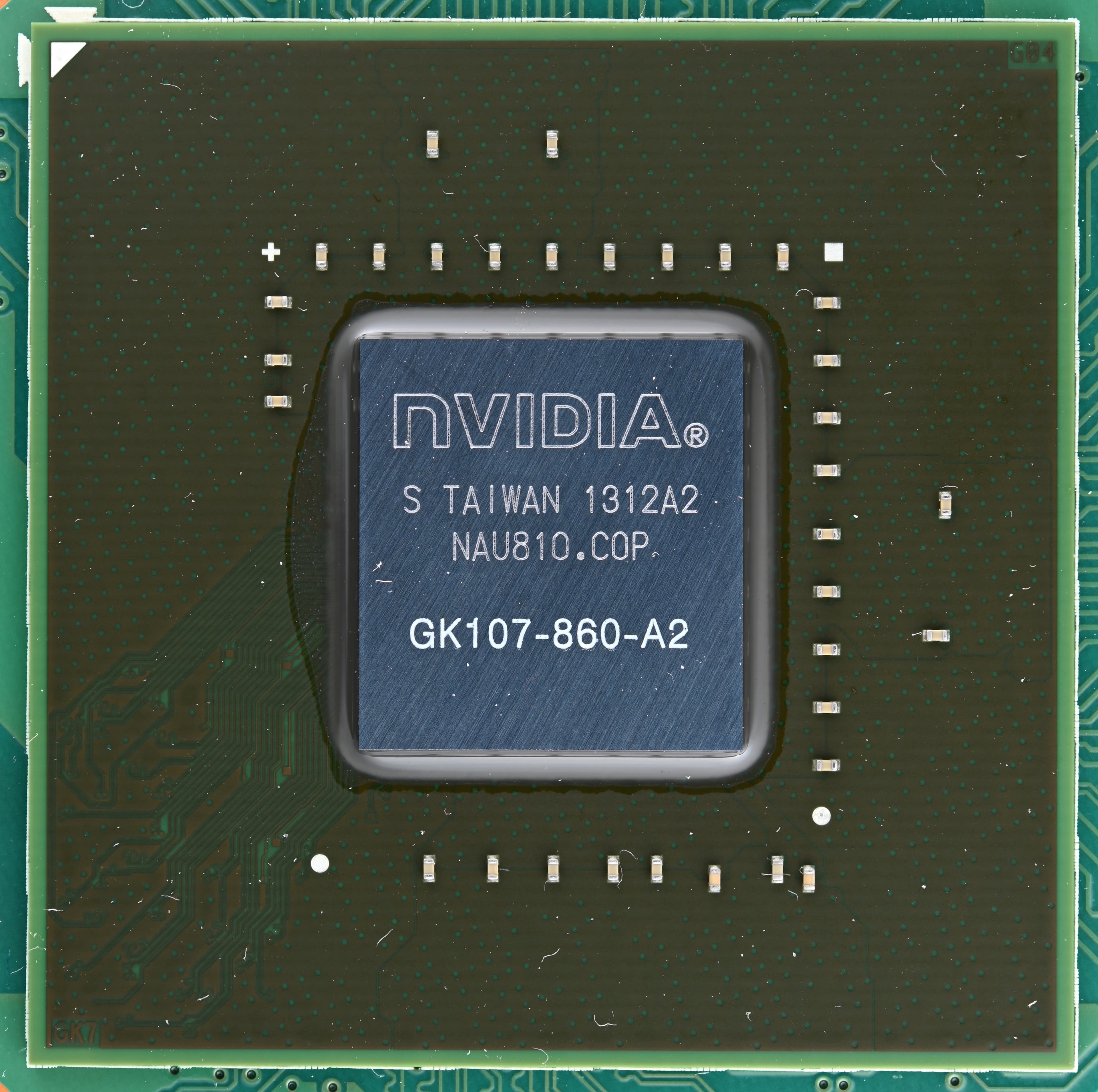 An Nvidia GPU chip, the class of hardware underpinning the AI infrastructure buildout that Nemotron models run on. Illustrative — not a photograph from this announcement.