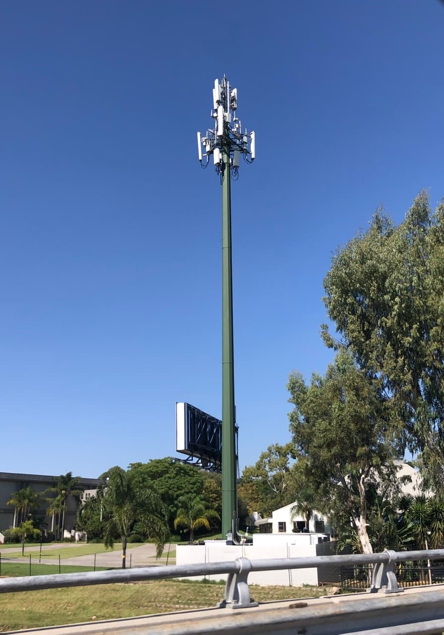 A 5G cell tower in Johannesburg, South Africa. Illustrative: not one of the specific towers in the IHS deal, but representative of the mobile infrastructure MTN is moving to fully own.